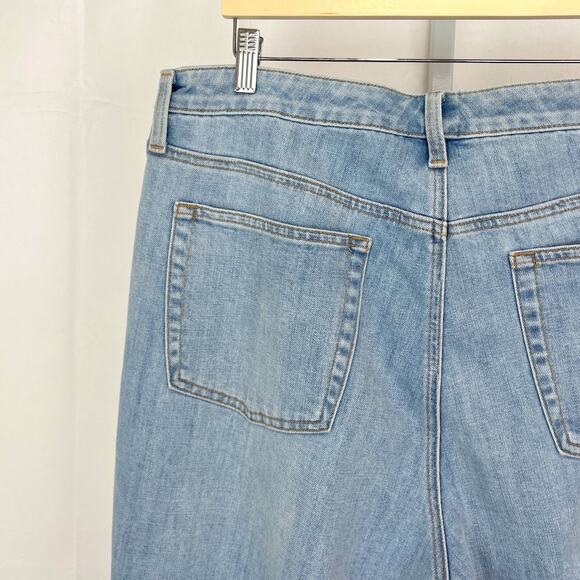 TALBOTS Side Stripe Modern Ankle Jeans Zip Fly Cotton Blend Denim Blue Pink 16 - Picture 8 of 11